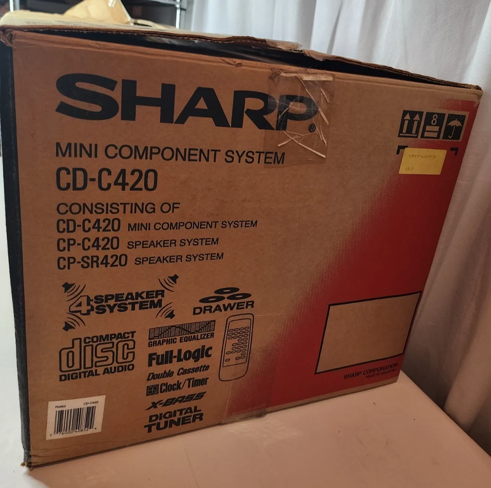 Sistema de mini componentes Sharp CD-C420 de colección sistema estéreo de 4 altavoces NUEVO CAJA ABIERTA Foto 4 de 4