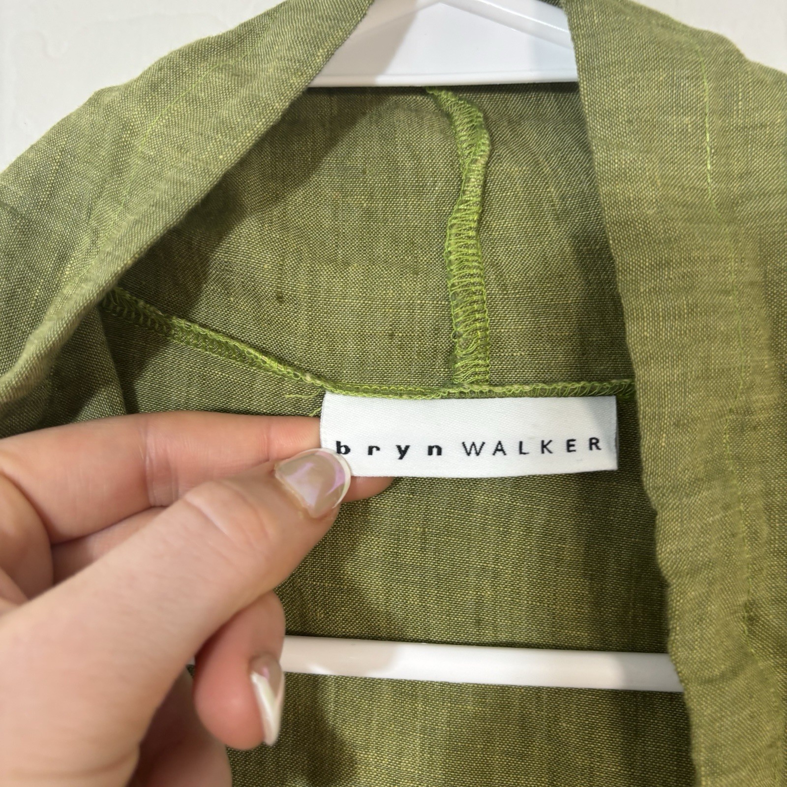 Bryn Walker Size Large Jacket Drape Front Green C… - image 4