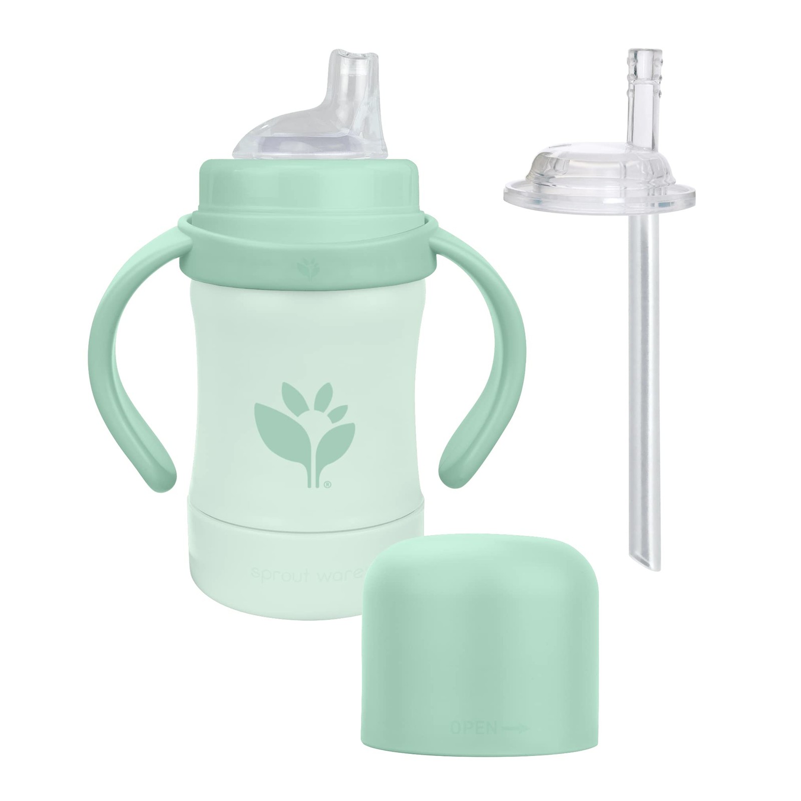 Sage 6 Ounce Silicone Sippy Cup With Straw Spout Non Toxic Baby Training Cup