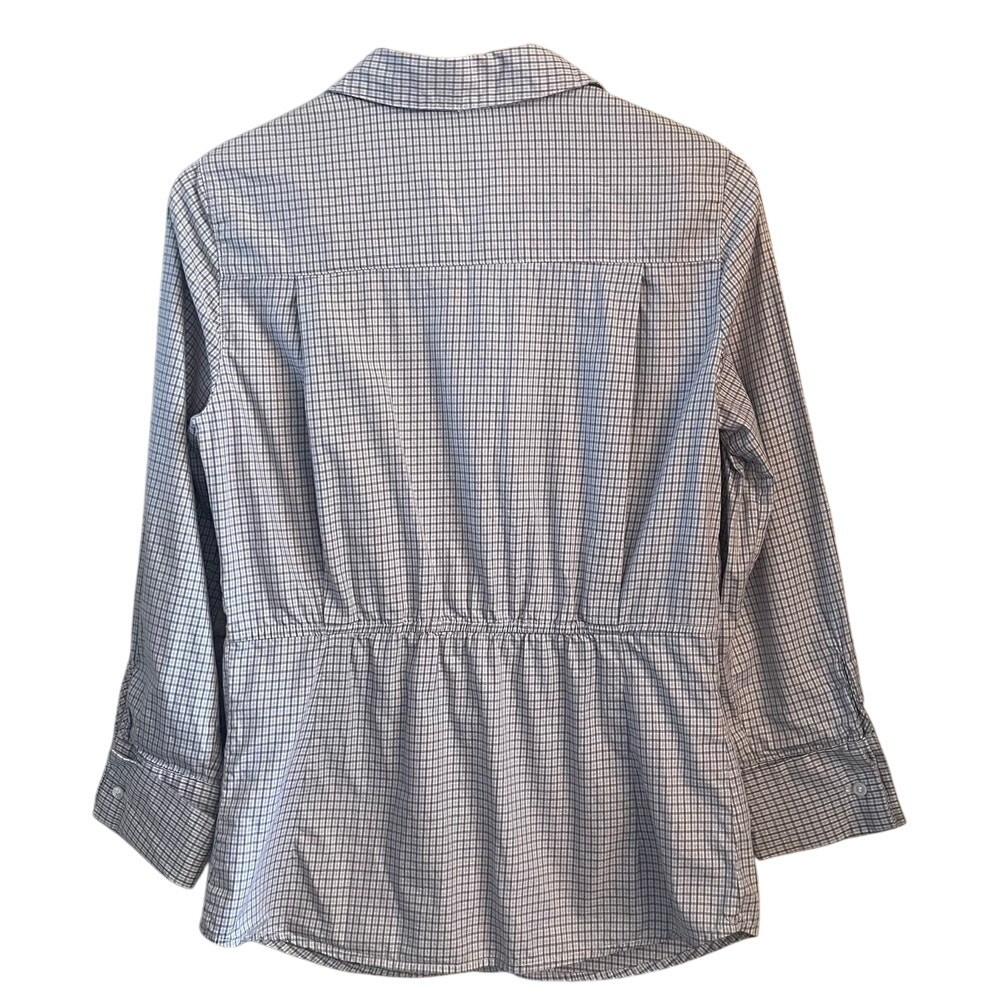 Leon Max Gingham Checkered Button-Down Blouse - B… - image 2