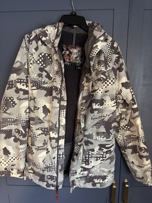 Burton women s Large Dry Ride Sherpa Lined Snowboard Ski Jacket  Brown Cammo