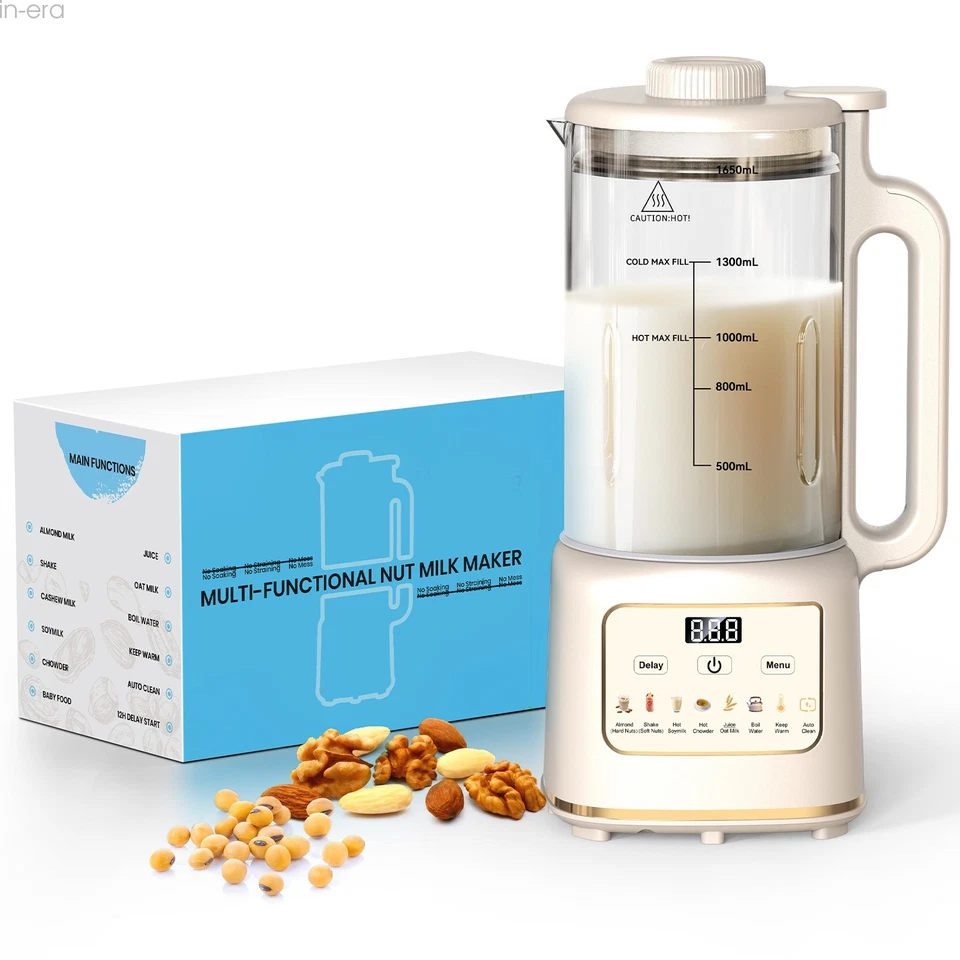 56oz 10-in-1 Automatic Soy Milk Maker with 20 Blades Auto Clean for Juice Food - Image 2 of 4
