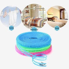 3 Pack of Windproof Nylon Clothesline Pink Blue Green Colors Adjustable Clot...