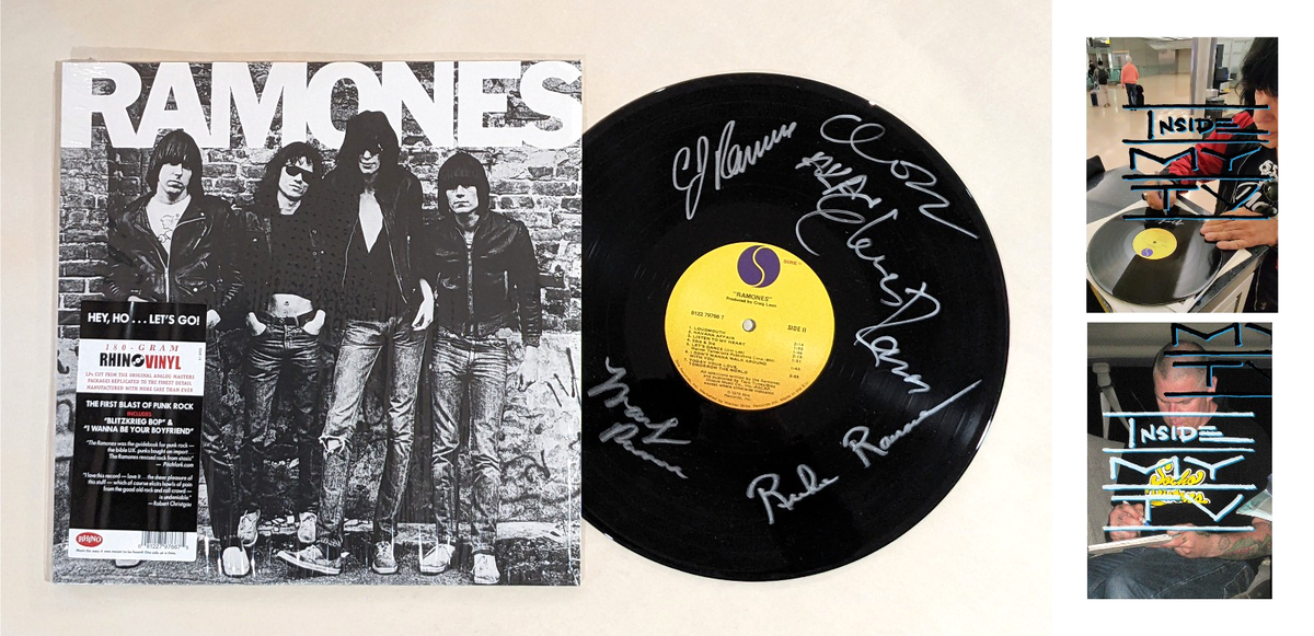 RAMONES サイン入り　レコード RAMONES Marky CJ Richie SIGNED RECORD LP 1976 self titled