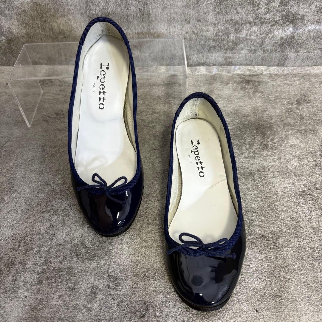 Rare Repetto Camille Ballet Flats Patent Leather Navy EU35 22.5cm