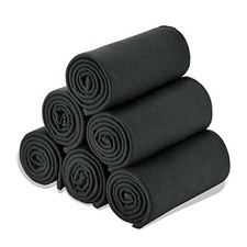 Fleece Throw Blankets Lightweight Warm for Soft Pack of 6 - 50 x 60 inch Black