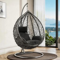 Hanging Swing Egg Chair Outdoor Garden Patio Hanging Wicker Hammock Pod Chair UK