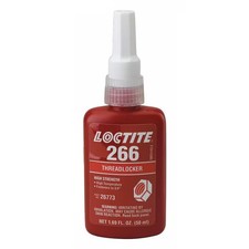 Loctite Threadlocker, LOCTITE 266, Red, High Strength, Liquid, 50 mL Bottle