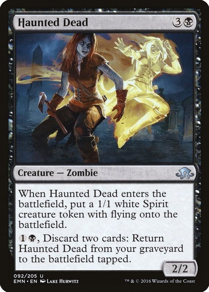 2016 Magic: The Gathering: Eldritch Moon - Haunted Dead (#92, U, Lightly Played)