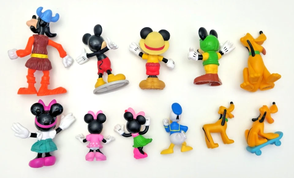 Lote de 10 figuras de juguete de Mickey Mouse y sus amigos de Disney Minnie Pluto Donald Goofy Foto 2 de 2