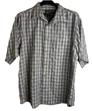 Woolrich Men’s Button Down Shirt Size XL Charcoal Short Sleeve Modal Breathable