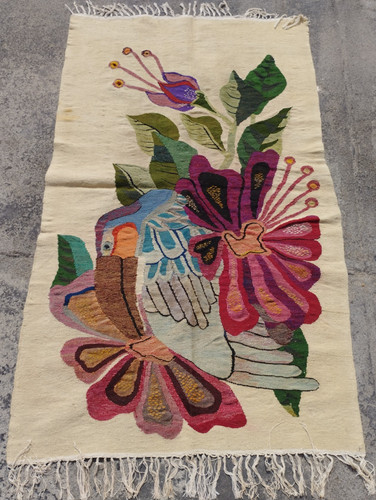 Vintage Traditional Oriental Floral Multicolor Wool Kilim Rug Carpet 170x98 cm