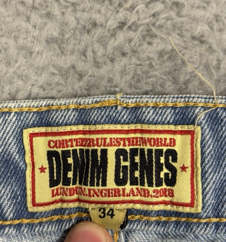Corteiz Denim Genes Alcatraz Baggy Jeans Men Size 34x34 Blue Light