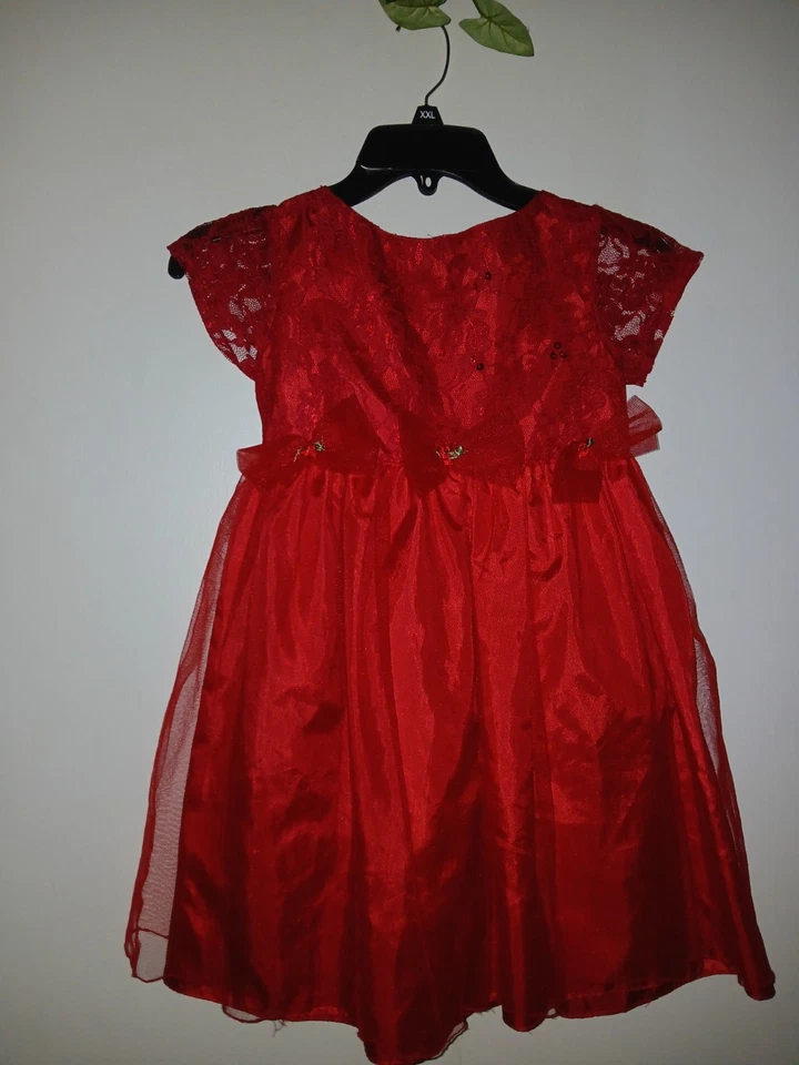 Vestido de ensueño rojo de fiesta talla 6X para niñas pequeñas manga corta cremallera trasera Foto 2 de 4