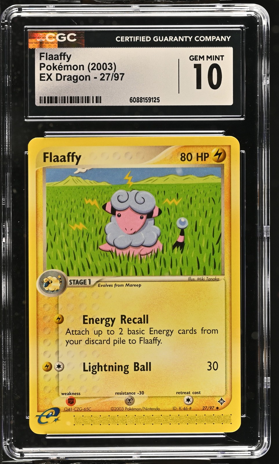 CGC 10 GEM MINT Flaaffy 2003 EX Dragon 27/97 Pokemon Card