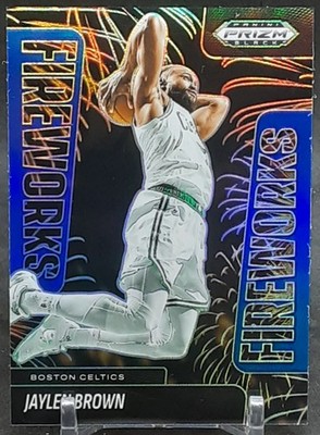 JAYLEN BROWN 2024-25 PANINI PRIZM BLACK FIREWORKS BLUE PRIZMS 178/199 CELTICS QQ