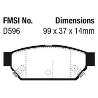 For Mitsubishi Mirage 93 EBC DP2986 Greenstuff 2000 Series Sport Rear Brake Pads - Imagem 2 de 3