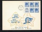 Canada #336a, 1954 5¢ Beaver booklet pane Sanders Souvenir Card, VF (back clean)