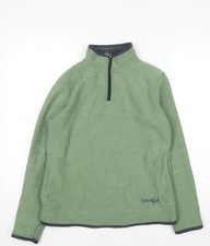 Weird Fish Women Green 1/4 Zip Pullover Sweatshirt Size 10