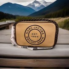 NWT Marc Jacobs Flash Leather Camera Crossbody Bag - Iced Coffee Multi