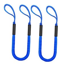 4FT Bungee Dock Line for Boats   Shock-Absorbing Elastic Rope with 4ft blue