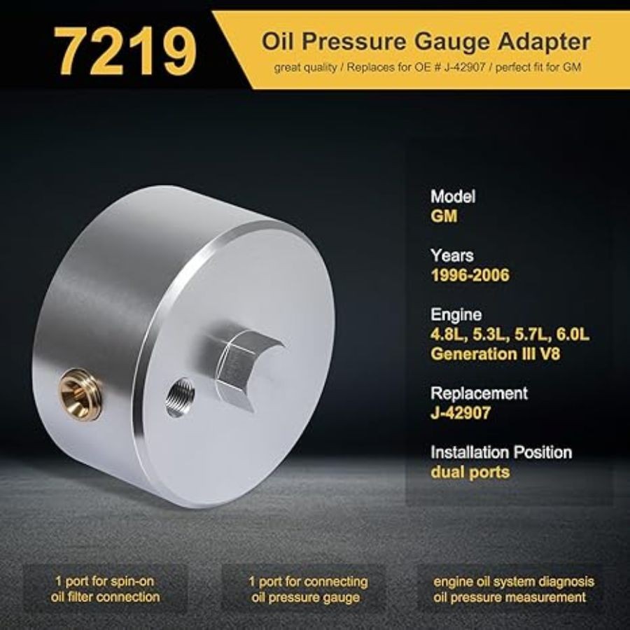 Oil Pressure Gauge Adapter & Oil Pressure Adapter for 4.8L, 5.3L, 5.7L, 6.0L.