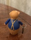 Vtg Miniature Swedish Hand Carved, Painted Wood Fisherman Figurine w Pipe, Fish — photo 4
