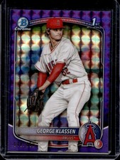 2025 Bowman George Klassen Chrome Purple Geometric Refractor 1st #/250 Angels
