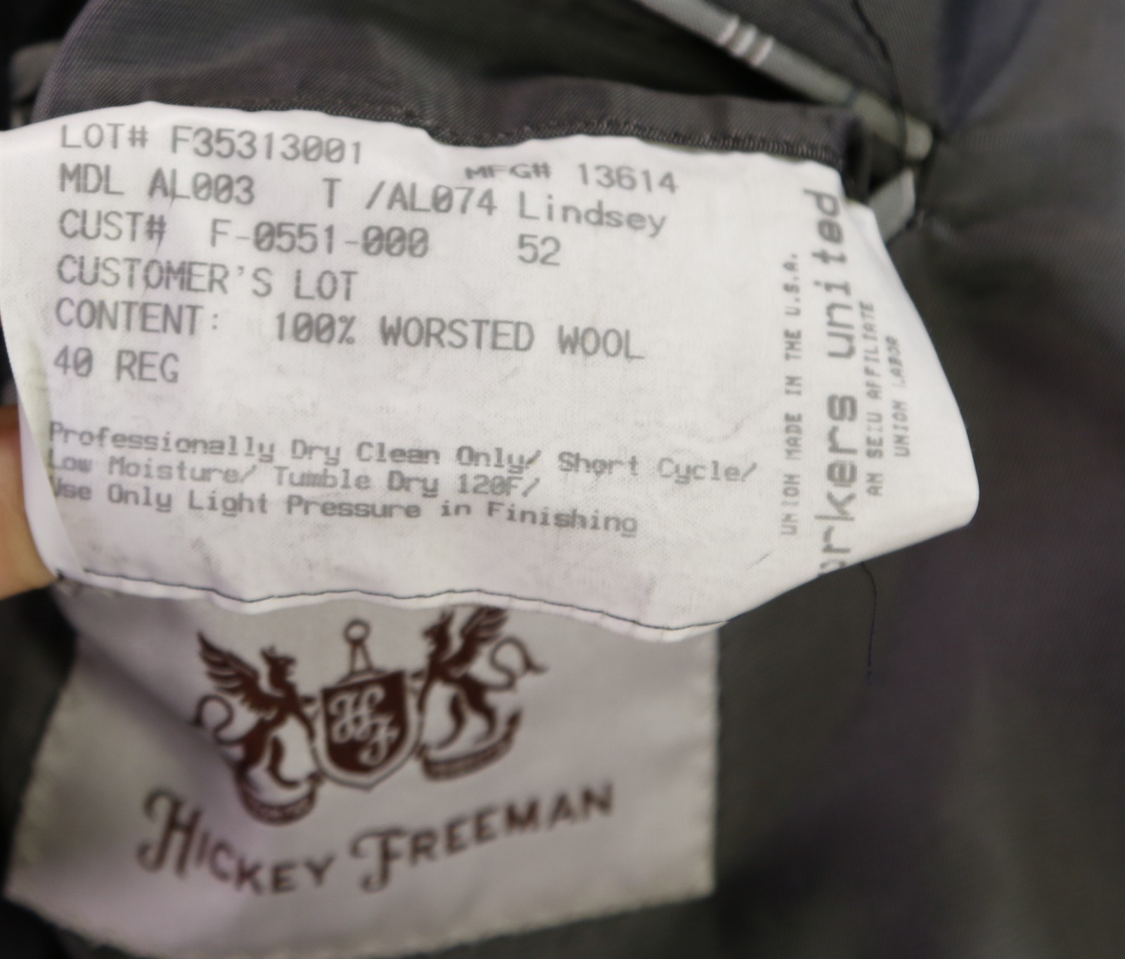 Hickey Freeman Gray Blazer Solid Wool 2-Btn Linds… - image 9