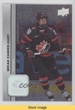 2023 Team Canada Juniors Patterned Foilboard Micah Zandee-Hart #46 READ 4om