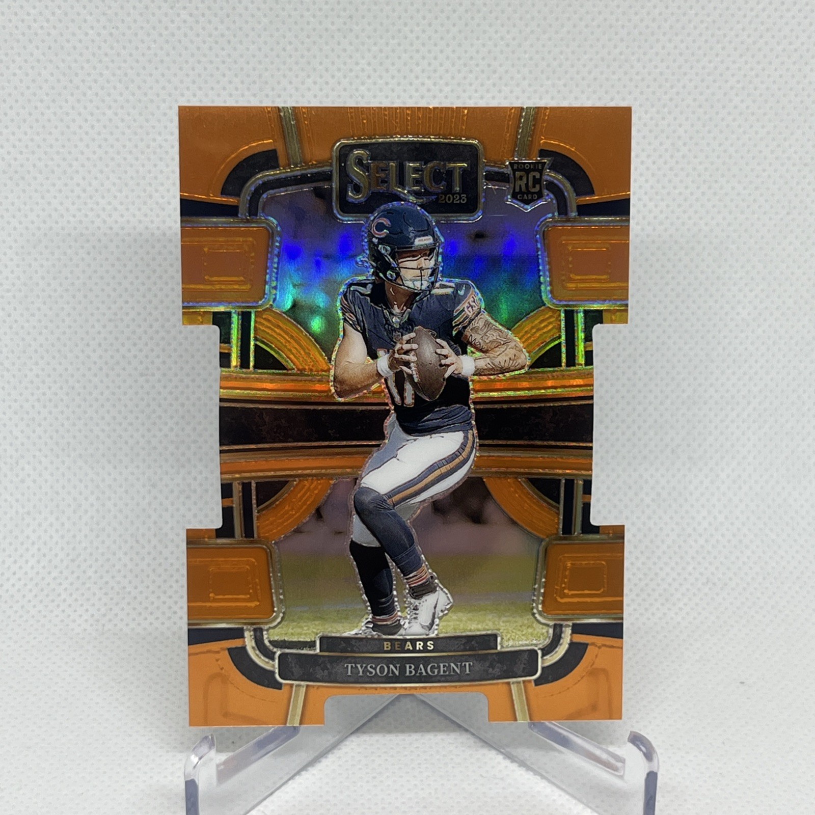 2023 Panini Select - Concourse Tyson Bagent #18 Orange Prizm Die-Cut /499 (RC)