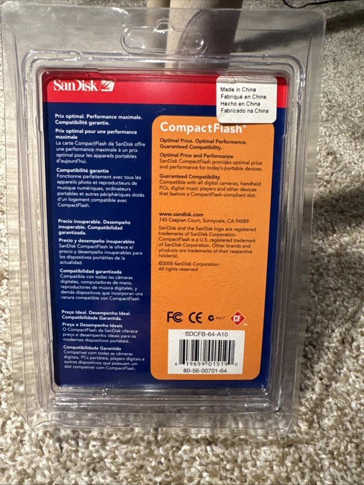 SanDisk CompactFlash 64MB CompactFlash I Card - Retail - SDCFB-64-A10 - Image 2 of 3