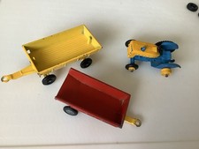 Matchbox tractor, hay trailer, husky trailer, vintage