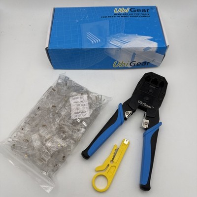 UbiGear Cat5 All-in-One Cable Crimper for 8P8C/RJ45/6P4C/RJ11/RJ12/RJ45 -100pcs.