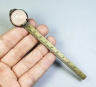 Natural Pink Rose Quartz Crystal Stone Sphere Ruler Reiki Healing / Measurement