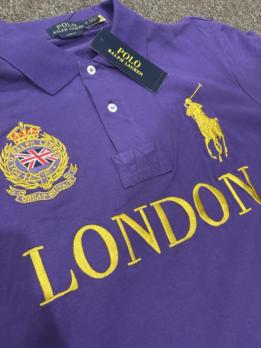 Polo Ralph Lauren Slim Fit Purple London Polo Shirt Men's Size M