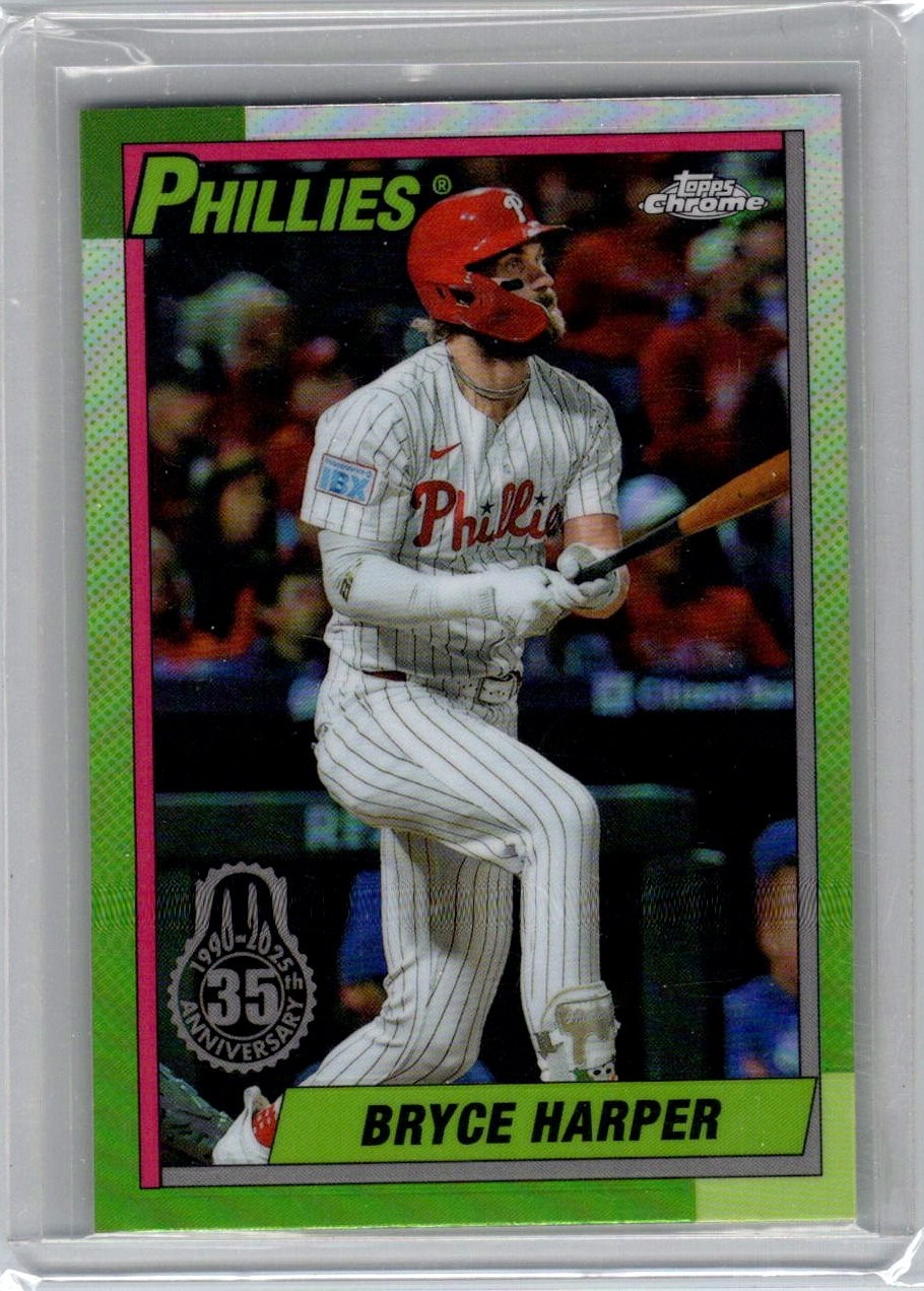 2025 Topps Chrome #90CB-12 Bryce Harper 1990 Topps Baseball 35th Anniversary