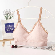 Lace Rim Tube Top Bras for Women Seamless Crop Top Cotton Underwear Sexy Lingeri