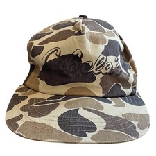 Vintage Cabelas Mens Hat Cap Snapback Brown Duck Camo Hunting Spellout Gorp