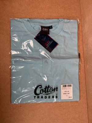 Cotton Traders Grandad T-Shirt Himmelblau Größe S