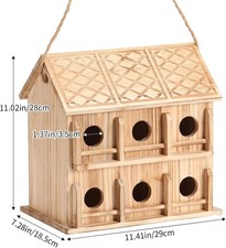 Bird Houses for Outside,12 Hole Bird House Room for 12 Bird Families - Birdhouse