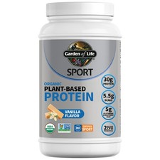 Garden of Life Sport Organic Plant-Based Protein Powder, Vanilla, 19svgs, 5/26