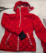 JC de Castelbajac Rossignol Envy Red Maple Leaf Ski Jacket Women’s Size S Hooded