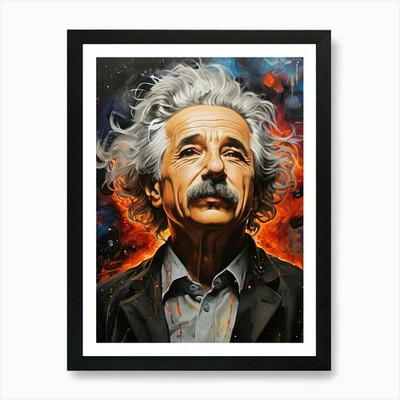Albert Einstein 6 Kunstdruck gerahmt Wandbild Poster Leinwanddruck Bild