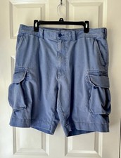 Polo Ralph Lauren Mens Y2K Cargo Shorts 38 Blue Polo 67 Chino Flat Front Cotton