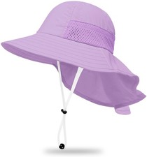 Toddler Baby Sun Hat Kids Summer UPF 50 Bucket Wide Brim Adjustable 1-7 Years