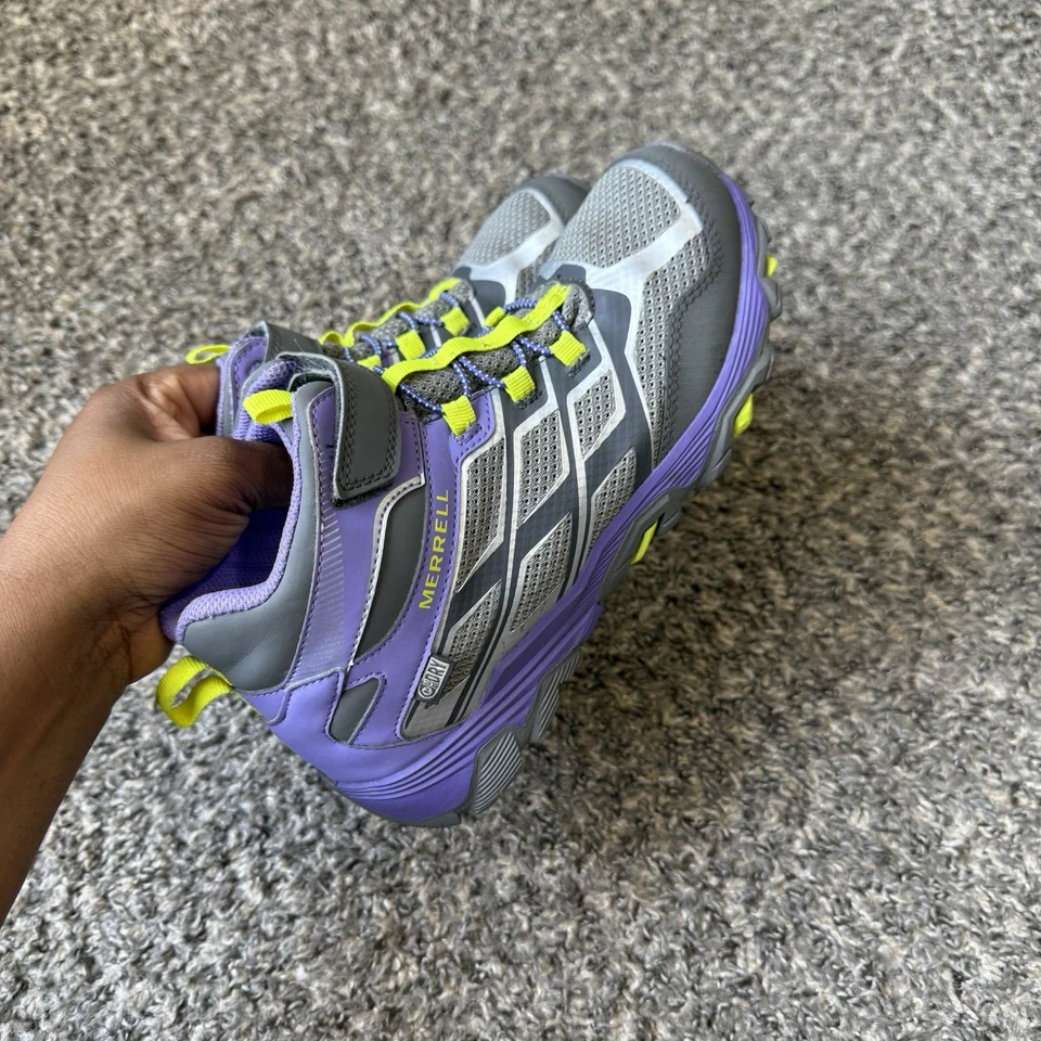 Merrell Big Kids Moab FST Botas de Trilha de Caminhada Impermeáveis Médio Cinza Roxo Tamanho 6 - Imagem 4 de 4