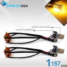 1157 LED 2835 Chip w/ Resistor Pack Amber Turn Signal Parking Light Bulbs
