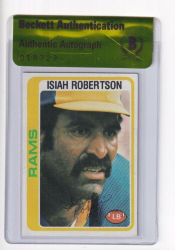 Isiah Robertson Autographed Vintage 1978 Topps Card #130 Rams Beckett Authentic - Zdjęcie 1 z 2