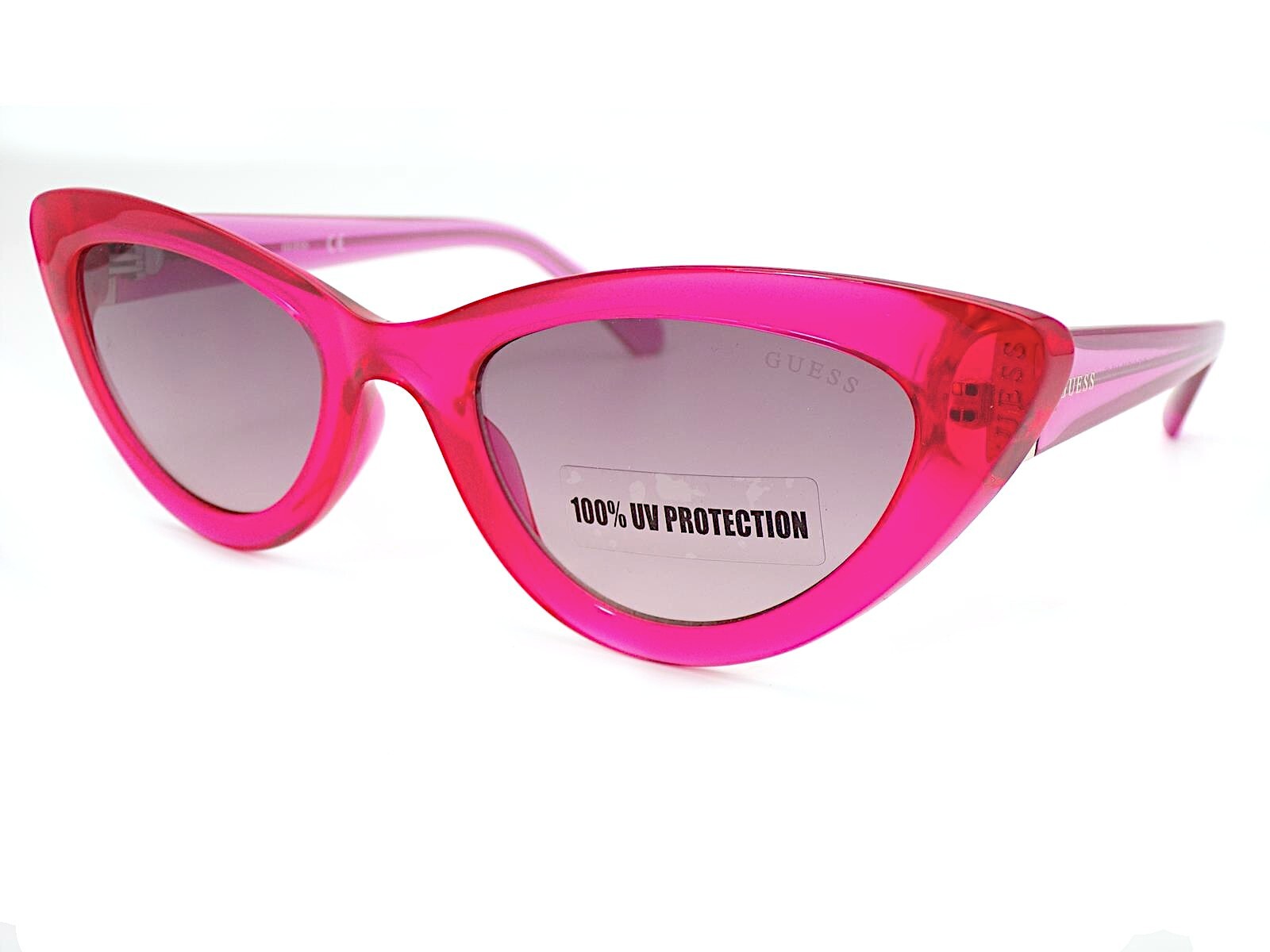 Guess Sunglasses Crystal Cherry Red with Light Tint Gradient Lenses GU7811 74B